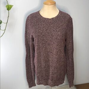 COS Linen/Cotton Blend Burgundy Red Marled Crew. Size S